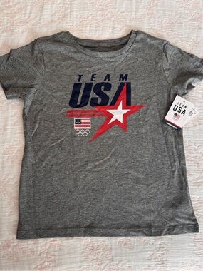 Team USA Kids' Gray Graphic Tee with Red & Navy Star